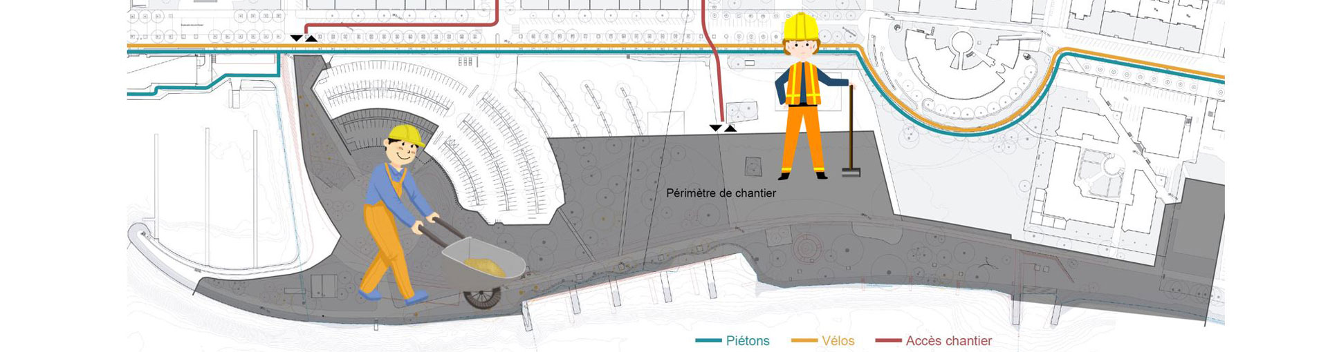 La zone du chantier dès octobre 2024